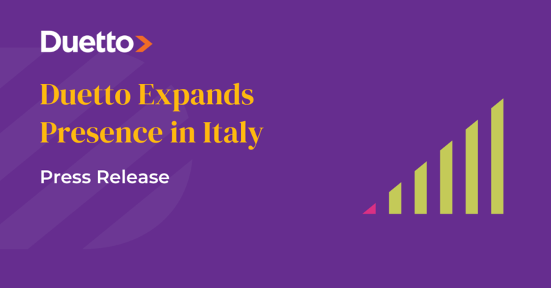 Duetto Expands Presence in Italy