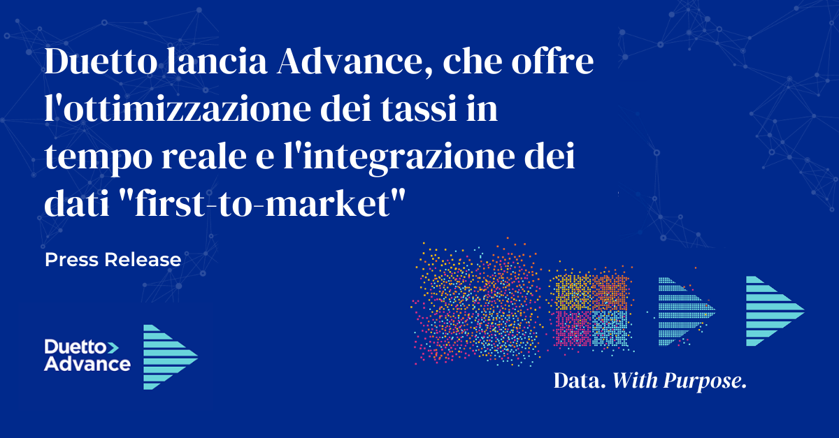 Duetto lancia Advance, che offre l'ottimizzazione dei tassi in tempo reale e l'integrazione dei dati "first-to-market"