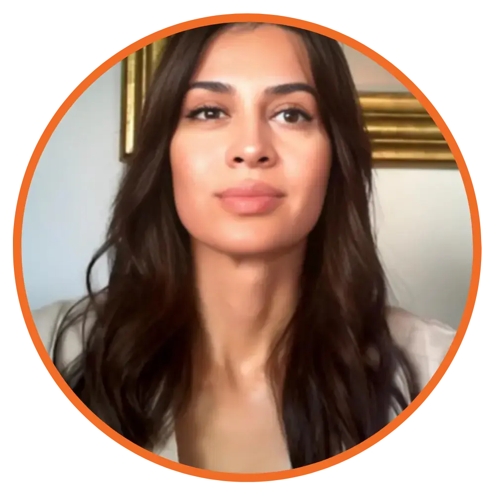 A headshot of Ekena Klouda, THN, in a circle frame.